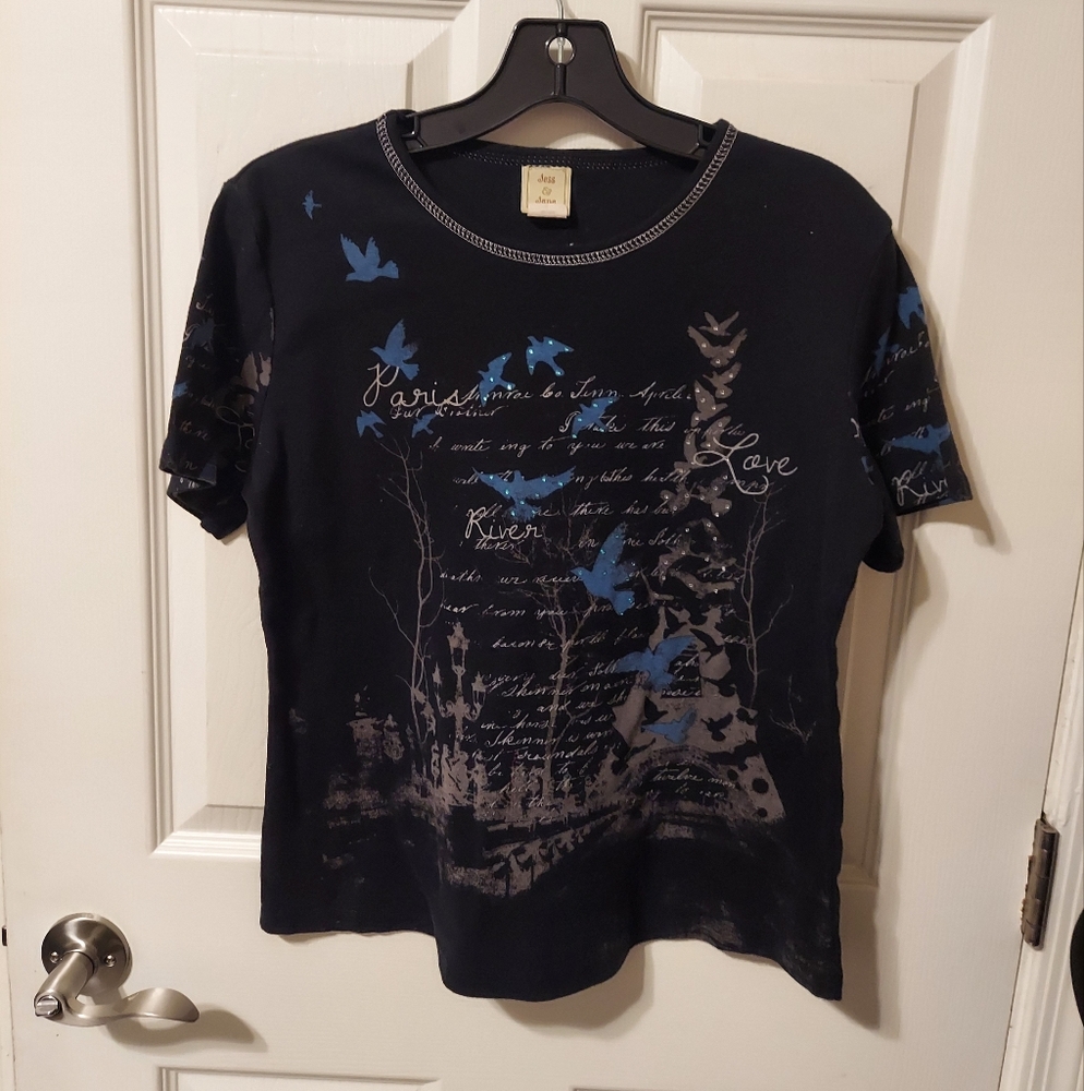 Jess and Jane cotton floral bird print Top SzM